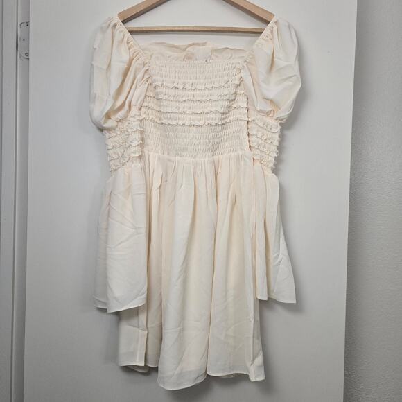 OPT One Pretty Time Luanne Dress XS Long Sleeve Milkmaid Mini Cream Costume NWT - Picture 3 of 10